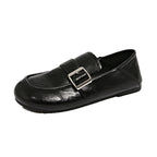 Women's Retro Buckle Square-Toe Loafers