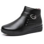 Women's Faux Leather Warm Ankle Boots