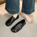 Women's Retro Buckle Square-Toe Loafers