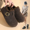 Women's Cozy Buckle Fuzzy Casual Slip-On Shoes